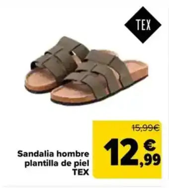 Carrefour TEX Sandalia hombre plantilla de piel oferta