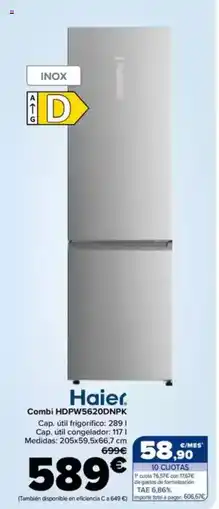 Carrefour HAIER Combi HDPW5620DNPK oferta