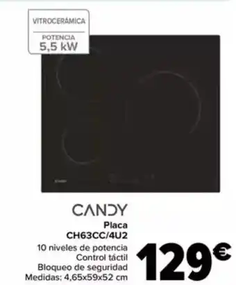 Carrefour CANDY Placa CH63CC/4U2 oferta