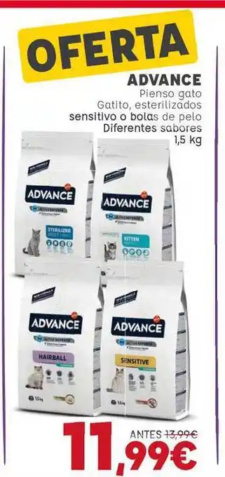 Kiwoko Advance Pienso Gato Gatilo, Esterilizados Sensitivo O Bolas De Pelo 1,5kg oferta