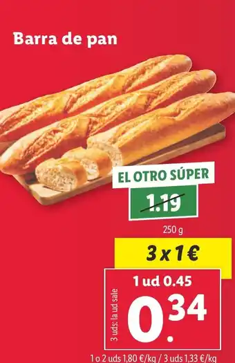 Lidl Barra de pan oferta