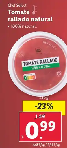 Lidl CHEF SELECT Tomate rallado natural oferta