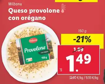 Lidl MILBONA Queso provolone con orégano oferta