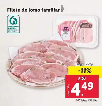 Lidl Filete de lomo familiar oferta