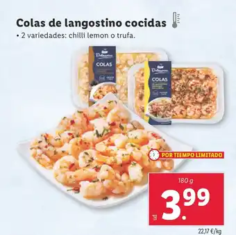 Lidl Colas de langostino cocidas oferta