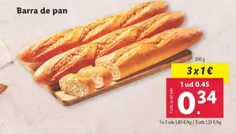 Lidl Barra de pan oferta