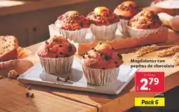 Lidl Magdalenas con pepitas de chocolate oferta