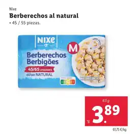 Lidl NIXE Berberechos al natural oferta