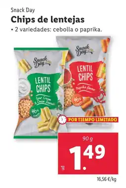 Lidl SNACK DAY Chips de lentejas oferta