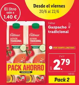 Lidl CALISUR Gazpacho tradicional oferta