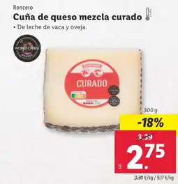Lidl RONCERO Cuña de queso mezcla curado oferta