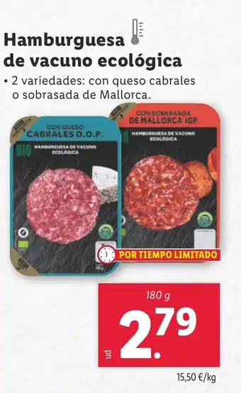 Lidl Hamburguesa de vacuno ecológica oferta