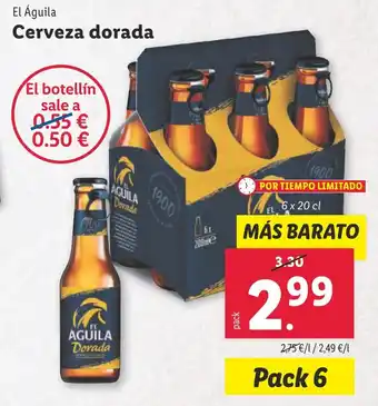 Lidl EL AGUILA Cerveza dorada oferta