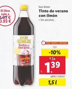 Lidl DON SIMON Tinto de verano con limón oferta