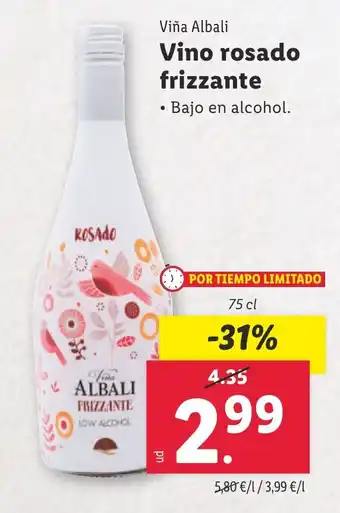 Lidl VINA ALBALI Vino rosado frizzante oferta