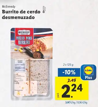Lidl MCENNEDY Burrito de cerdo desmenuzado oferta