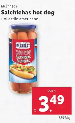 Lidl MCENNEDY Salchichas hot dog oferta