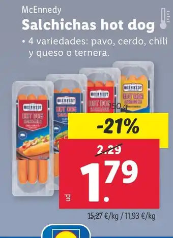 Lidl MCENNEDY Salchichas hot dog oferta