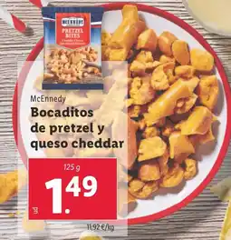 Lidl MCENNEDY Bocaditos de pretzel y queso cheddar oferta