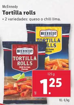 Lidl MCENNEDY Tortilla rolls oferta