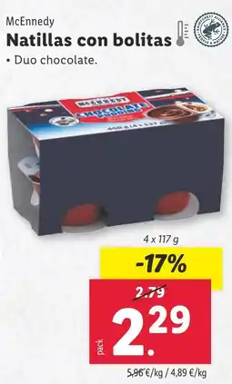 Lidl MCENNEDY Natillas con bolitas oferta