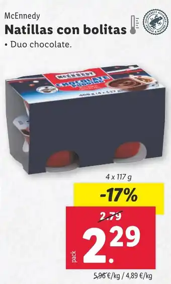 Lidl MCENNEDY Natillas con bolitas oferta