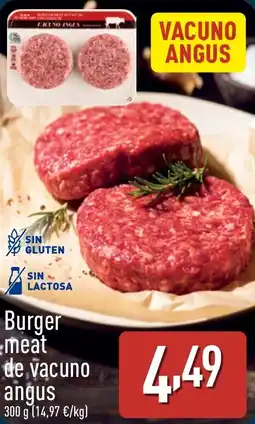 ALDI Burger meat de vacuno angus oferta