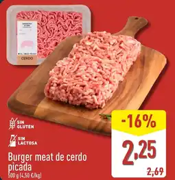 ALDI Burger meat de cerdo picada oferta