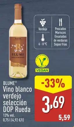 ALDI BLUME Vino blanco verdejo selección DOP Rueda oferta