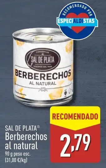 ALDI SAL DE PLATA Berberechos al natural oferta
