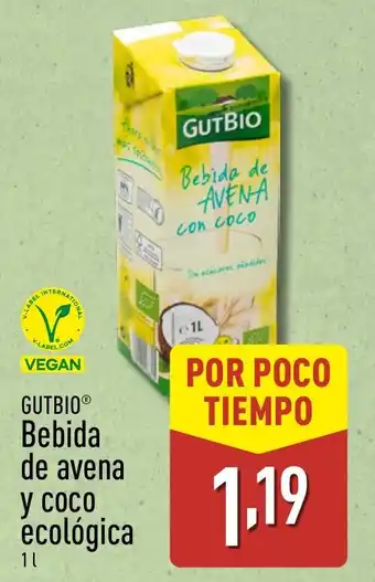ALDI GUTBIO Bebida de avena у сосо ecológica oferta