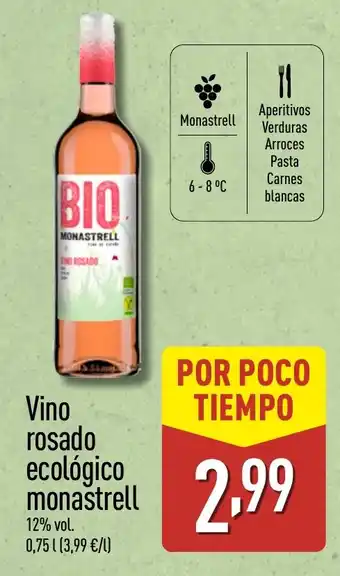 ALDI Vino rosado ecológico monastrell oferta