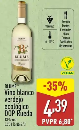 ALDI BLUME Vino blanco verdejo ecológico DOP Rueda oferta