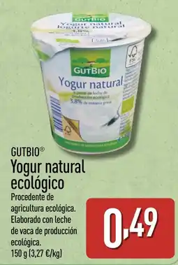 ALDI GUTBIO Yogur natural ecológico oferta