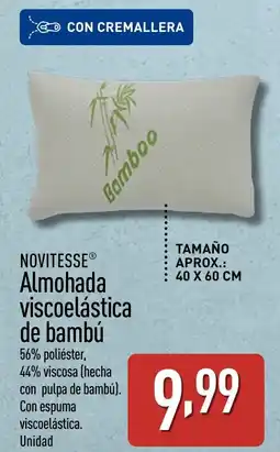 ALDI NOVITESSE Almohada viscoelástica de bambú oferta