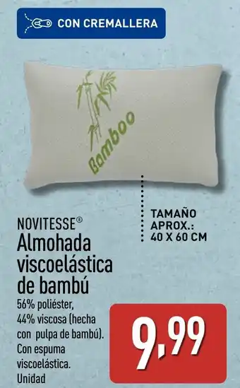 ALDI NOVITESSE Almohada viscoelástica de bambú oferta