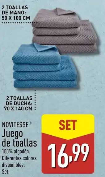 ALDI NOVITESSE Juego de toallas oferta