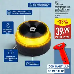 ALDI NK Baliza de emergencia con geolocalización oferta