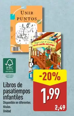 ALDI Libros de pasatiempos infantiles oferta