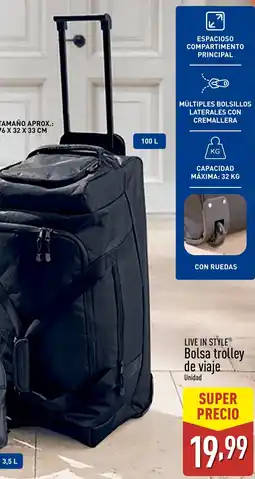 ALDI LIVE IN STYLE Bolsa trolley de viaje oferta