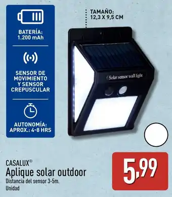ALDI CASALUX Aplique solar outdoor oferta