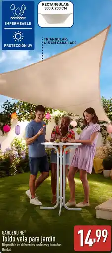 ALDI GARDENLINE Toldo vela para jardín oferta