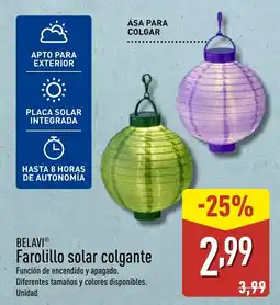 ALDI BELAVI Farolillo solar colgante oferta