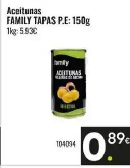 Family Cash FAMILY TAPAS Aceitunas oferta