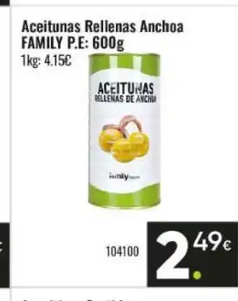 Family Cash FAMILY Aceitunas Rellenas Anchoa oferta