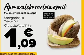 Supeco Melón entero piel de sapo oferta