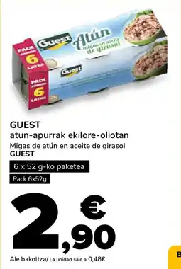 Supeco GUEST Migas de atún en aceite de girasol oferta