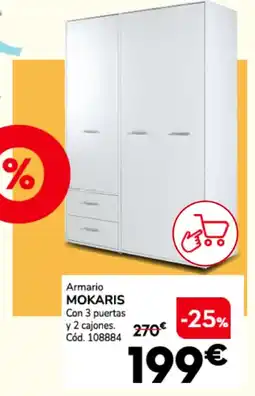Conforama Mokaris armario con 3 puertas y 2 cajones oferta