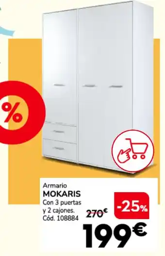Conforama Mokaris armario con 3 puertas y 2 cajones oferta