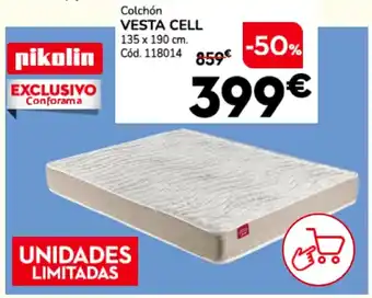 Conforama Vesta cell colchón 135 x 190 cm. oferta